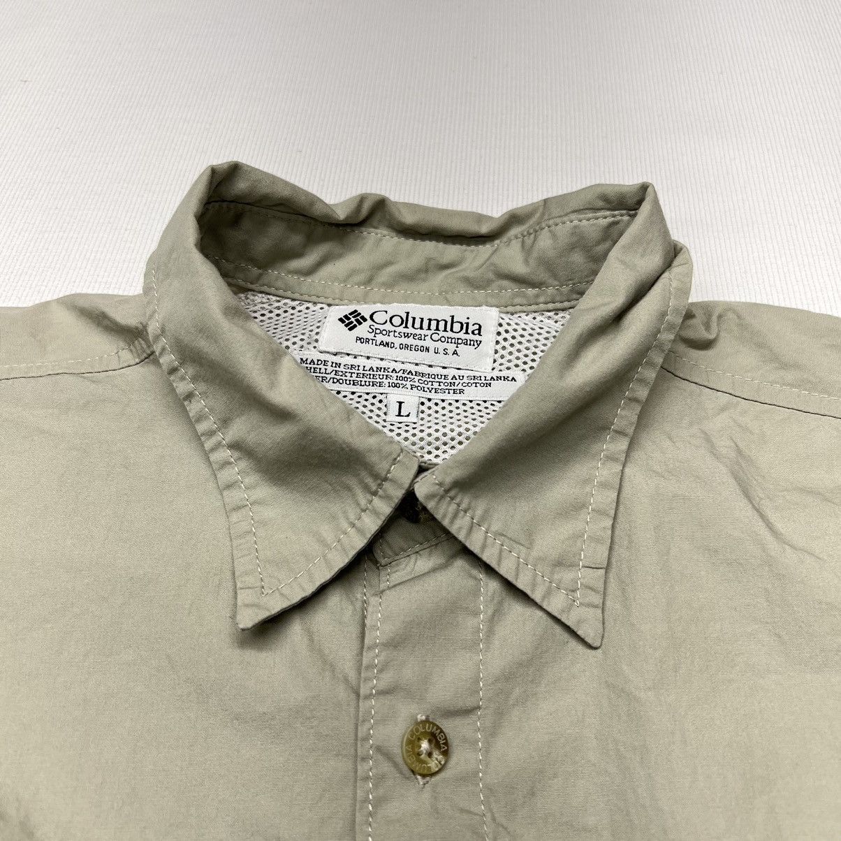Columbia × Vintage Columbia Shirt Beige PFG Button Fishing Vented Long Sleeve Size US L / EU 52-54 / 3 - 4 Thumbnail