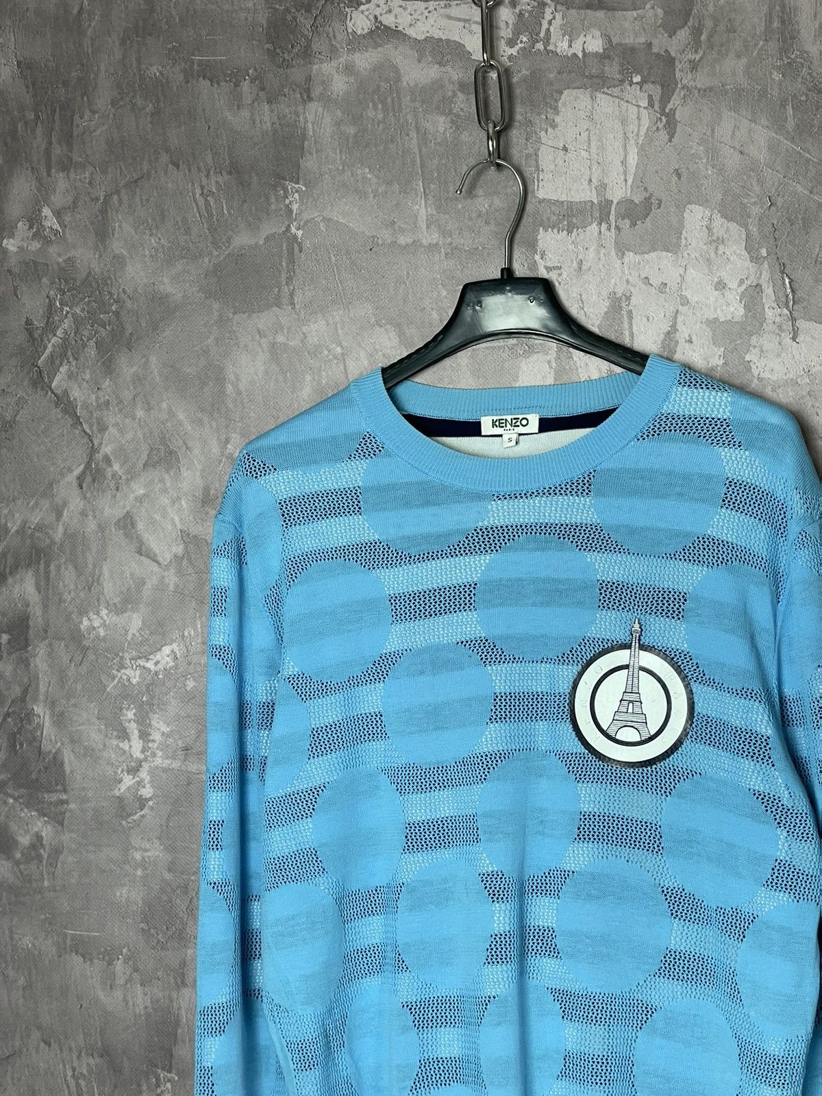 Designer × Kenzo KENZO Paris Eiffel Tower Sweatshirt Crewneck Blue size M Size M / US 6-8 / IT 42-44 - 3 Thumbnail