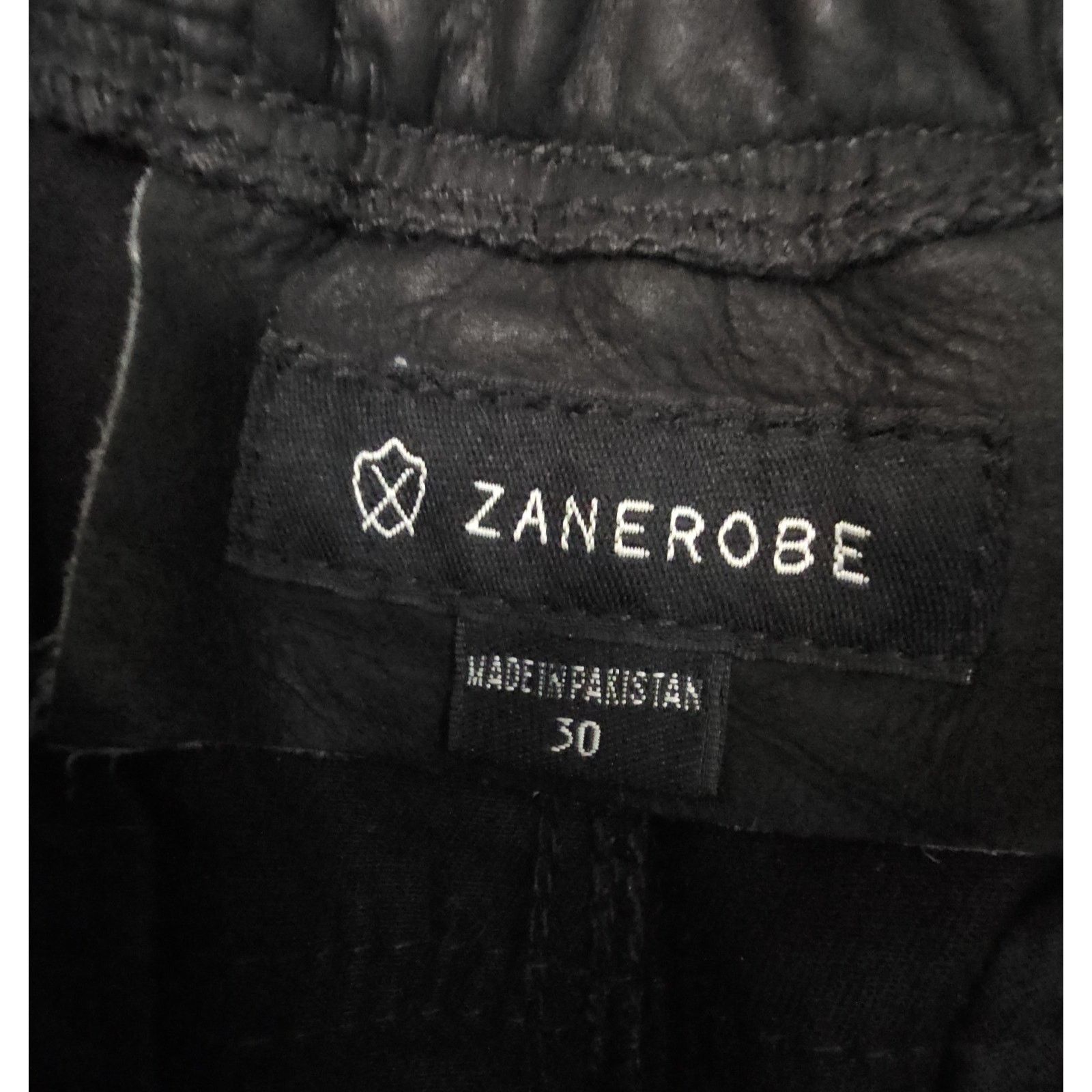 Zanerobe ZANEROBE Men's Black Leather Track Sureshot Jogger 30 $299 Size US 30 / EU 46 - 9 Thumbnail