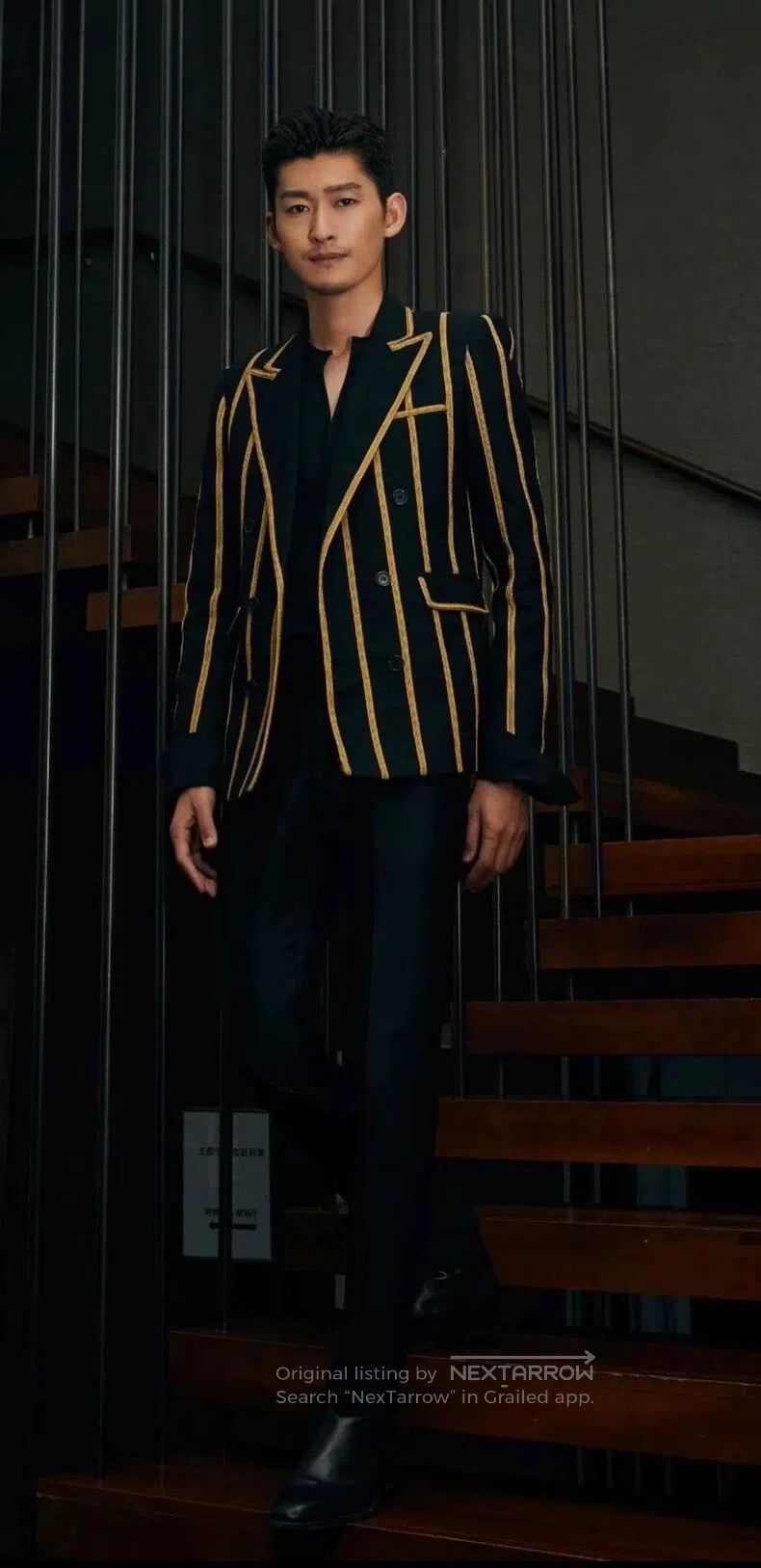 Saint Laurent Paris Saint Laurent Paris Black and Gold Embroidered Jacket Size US M / EU 48-50 / 2 - 4 Thumbnail