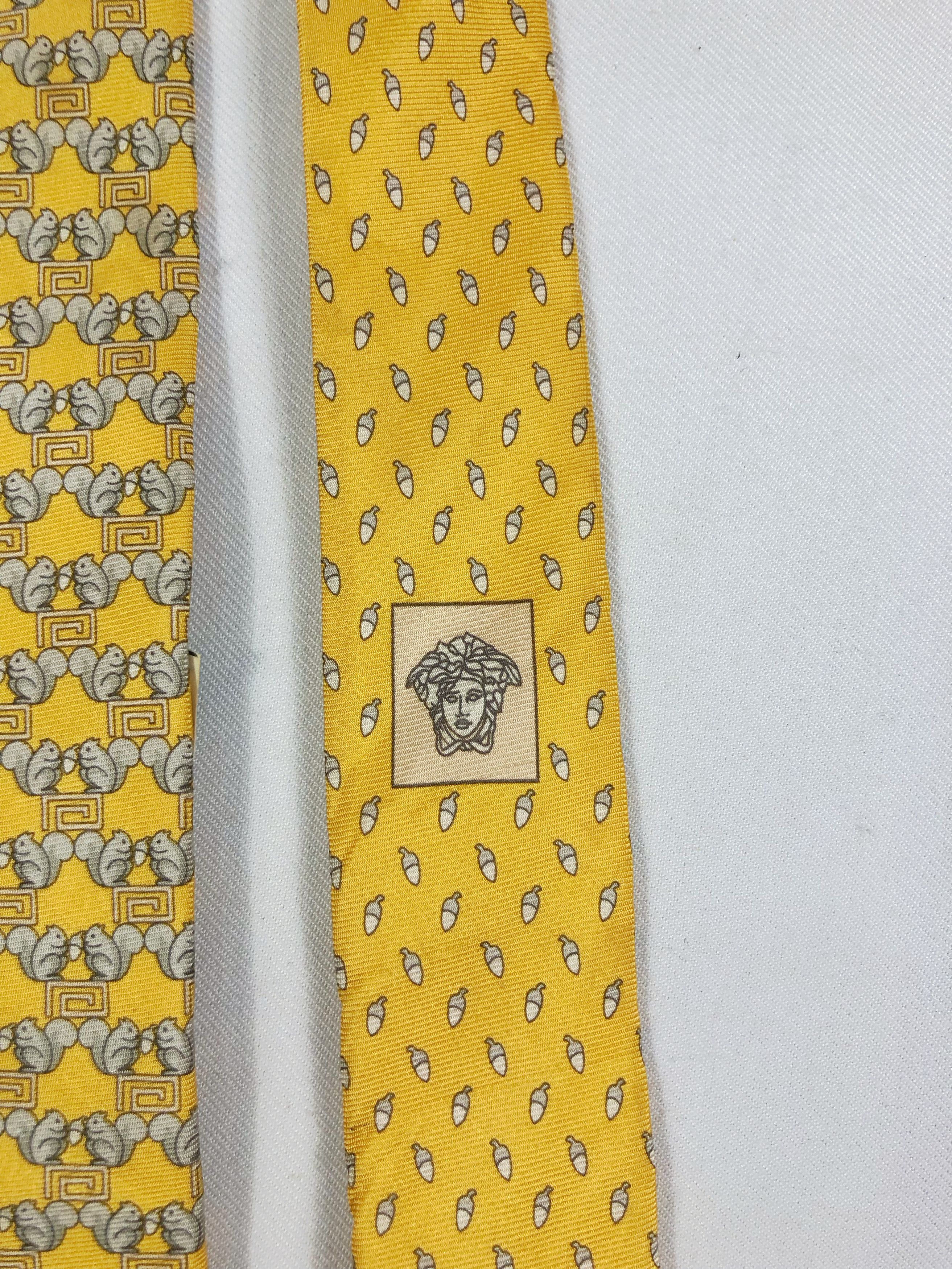 Versace NOS Versace Medusa Silk Tie Squirrel Motive Made in Italy Size ONE SIZE - 5 Thumbnail