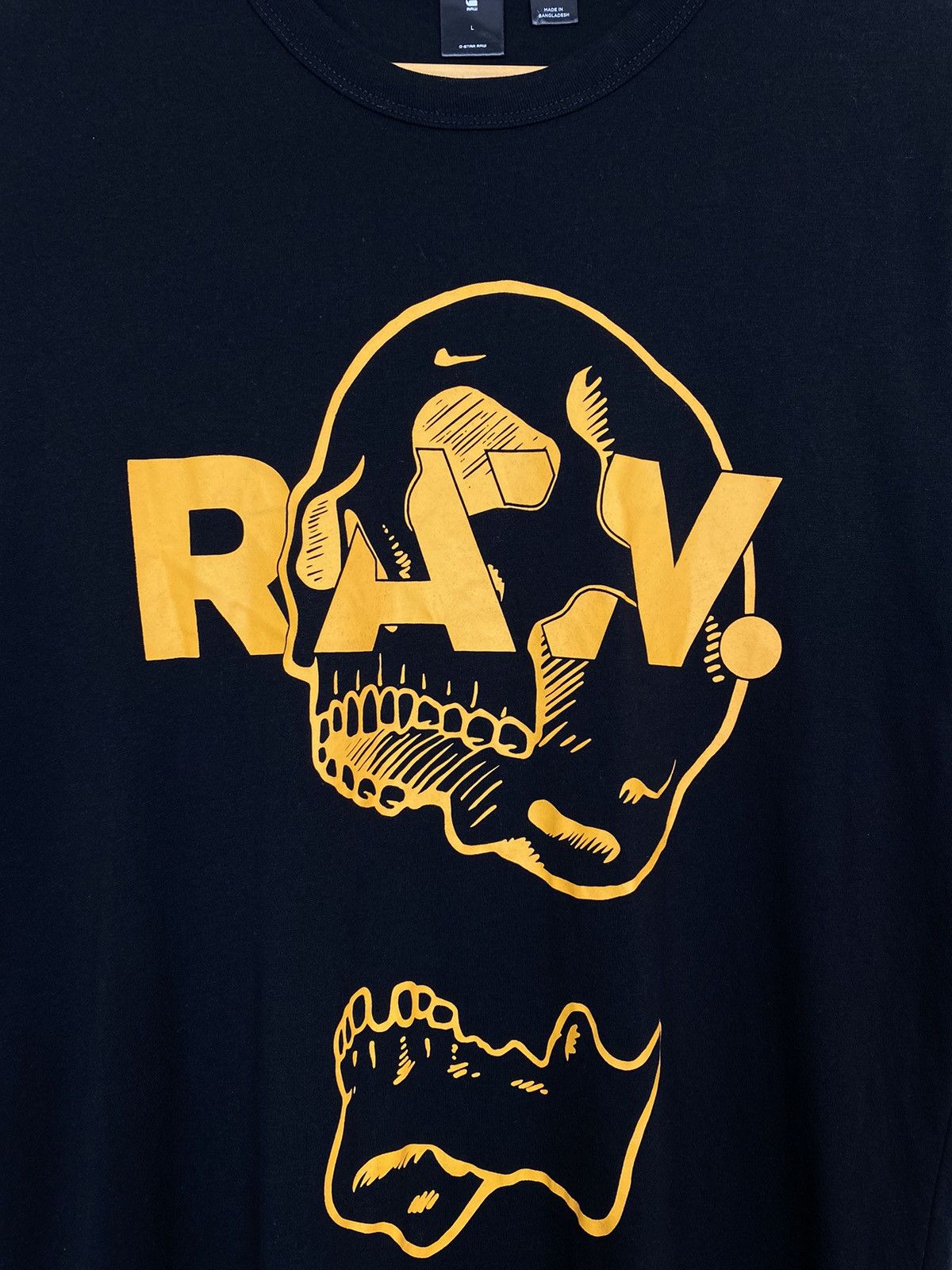 G-Star G-Star Raw Designee Skull Logo T-Shirt Size Large Black Top Size US L / EU 52-54 / 3 - 3 Thumbnail