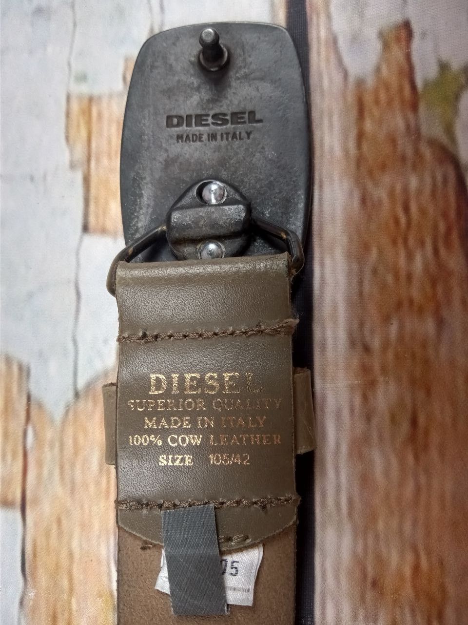 Diesel Vintage Diesel Leather Belt Mohawk Buckle Khaki Size 105/42 Size ONE SIZE - 3 Thumbnail