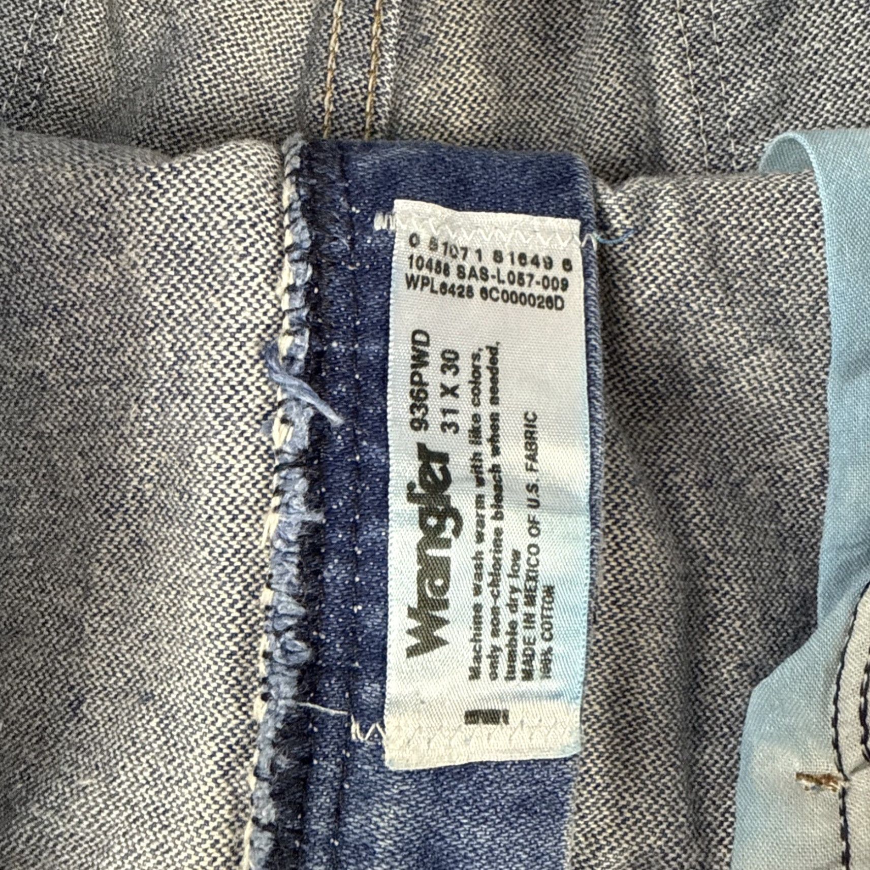 Wrangler Wrangler Blue Dark Wash Cowboy Cut Western Slim Jeans 936PWD Mens 31 x 30 Size US 31 - 2 Thumbnail