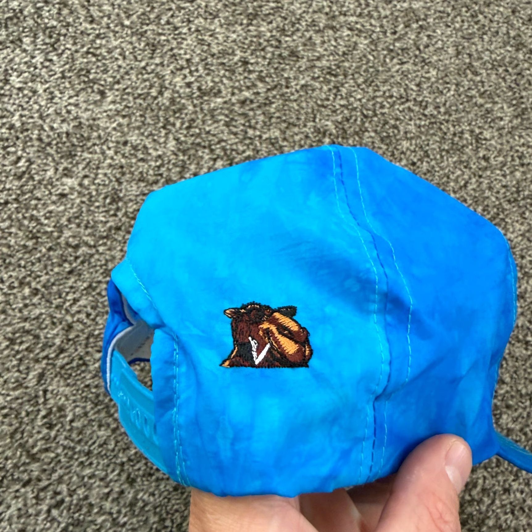 Camel VINTAGE Camel Snapback Hat Mens Adjustable Blue Tie Dye 90s Pattern Size ONE SIZE - 3 Thumbnail