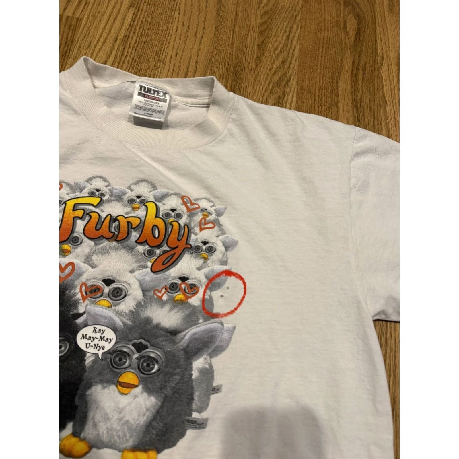 Vintage VINTAGE Furby T-Shirt Men’s L 90s White Crew Neck Short Sleeve Graphic Print Tiger Electronics 1990-1999 Mens Size US L / EU 52-54 / 3 - 3 Thumbnail