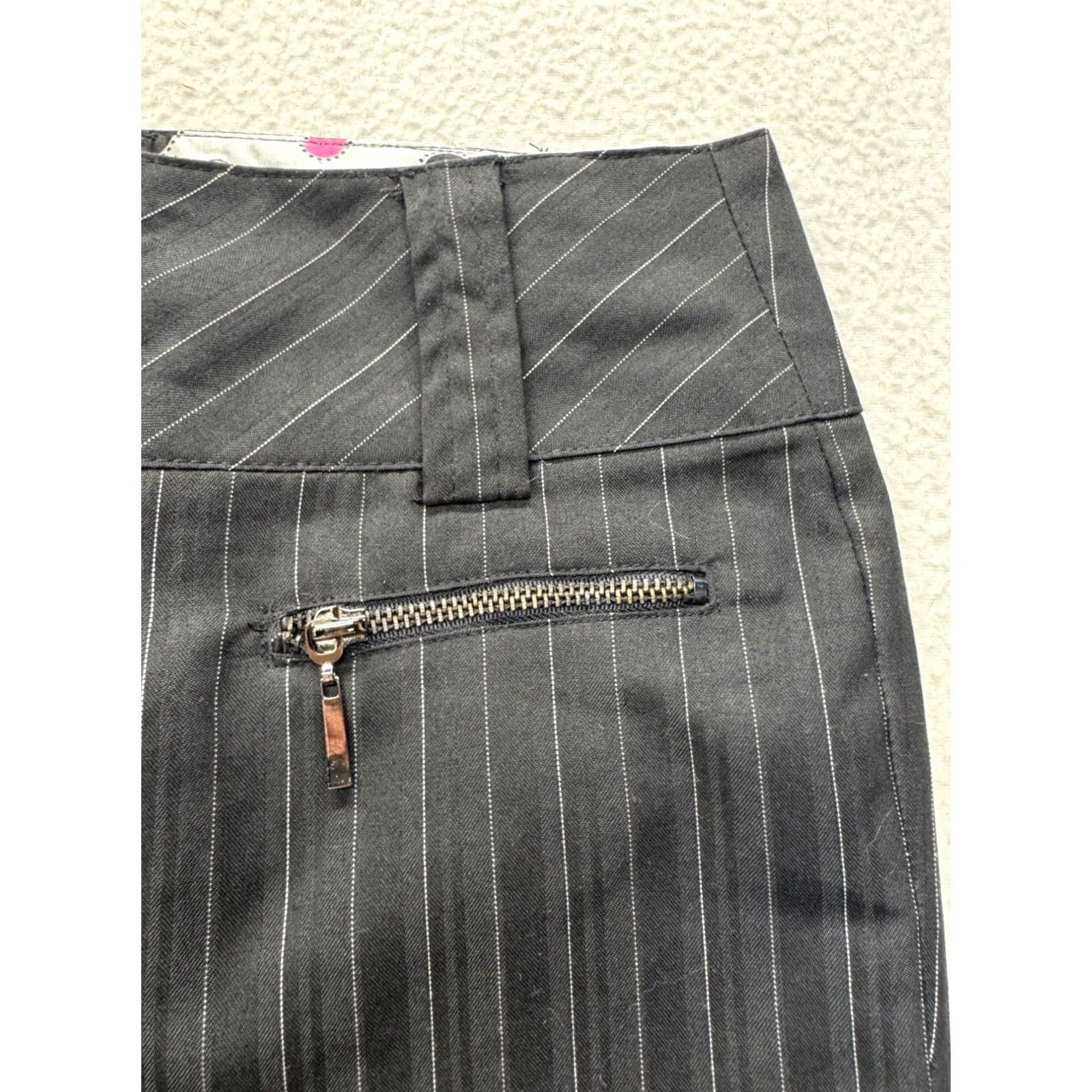Vintage Joe Benbasset Dress Pants Pinstripe Gray With Zipper Pockets Women M Pants Size 32" / US 10 / IT 46 - 4 Thumbnail
