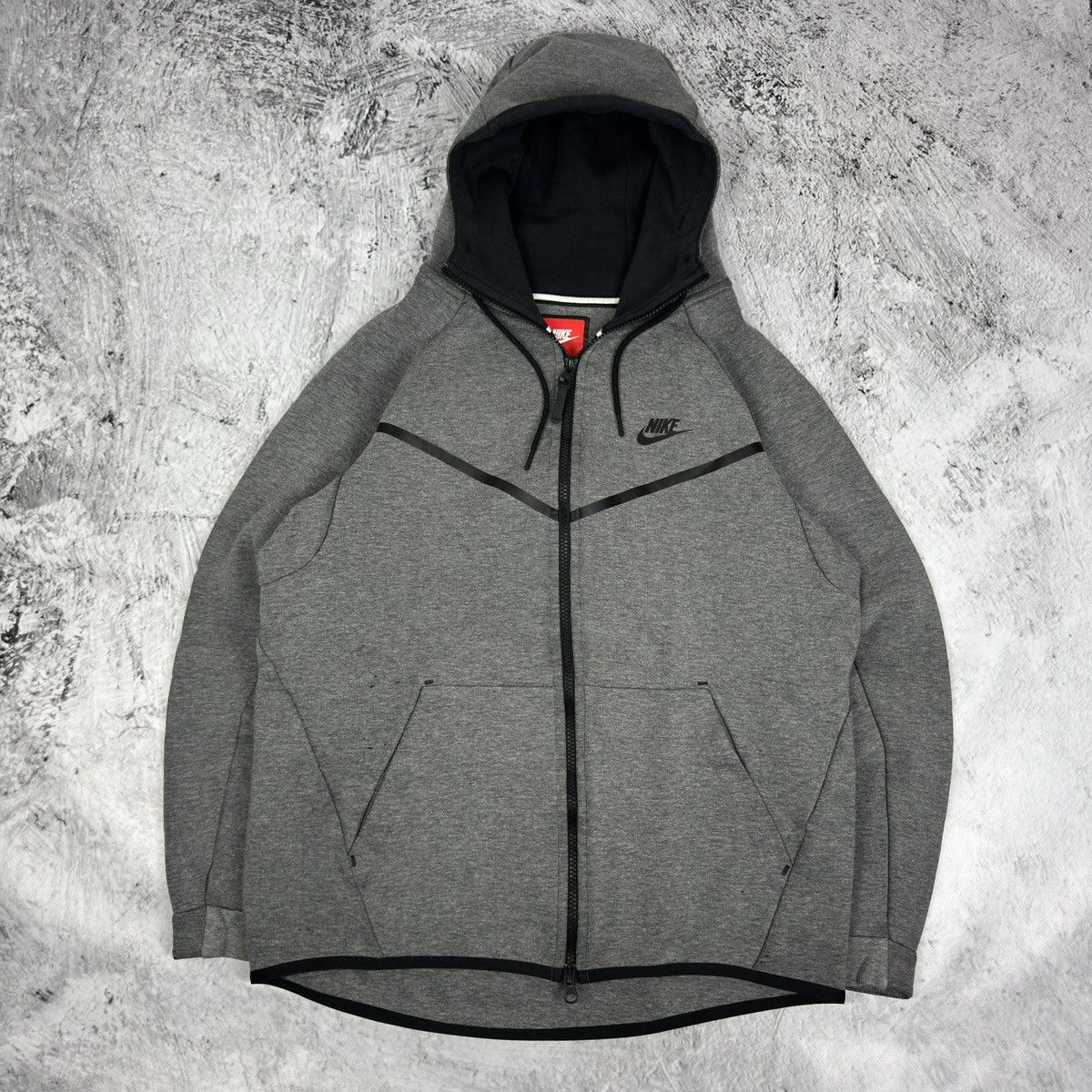 Nike Nike Tech Fleece Windrunner Men Heather Gray Cotton Hoodie M Size US M / EU 48-50 / 2 - 2 Thumbnail