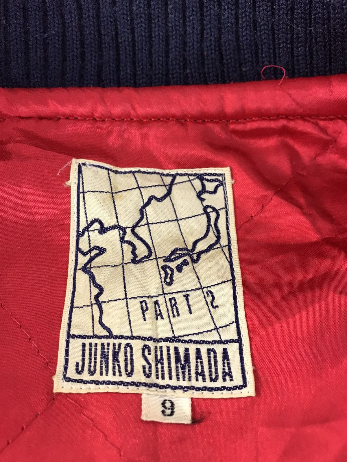 Junko Shimada Junko Shimada Part 2 Varsity Jacket Checked Leather Sleeve Size US L / EU 52-54 / 3 - 3 Thumbnail