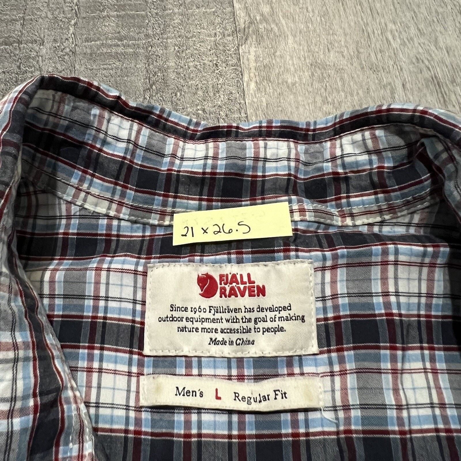 Fjallraven Fjallraven Blue Plaid Lightweight Cotton Button Hike Shirt Size US L / EU 52-54 / 3 - 4 Thumbnail