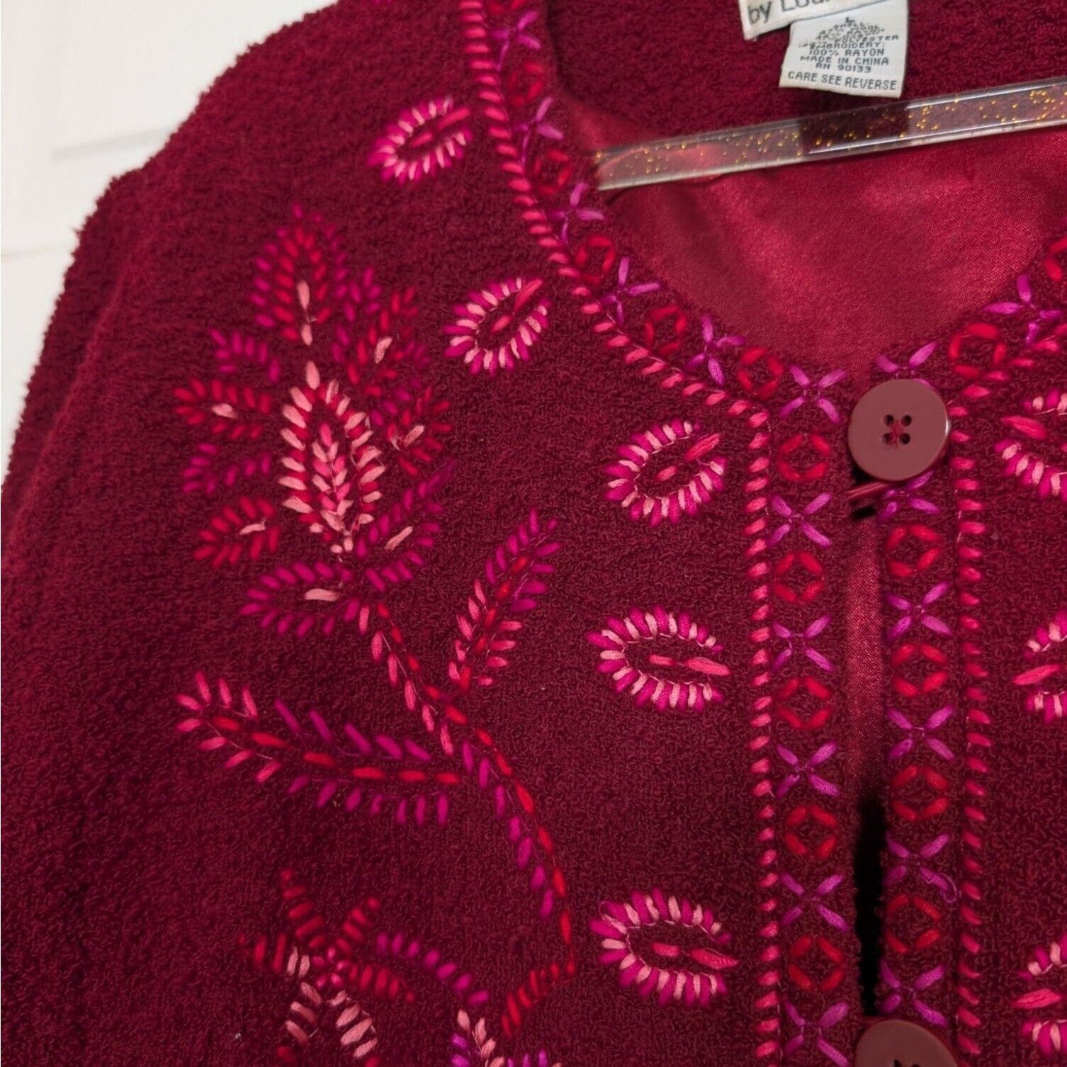 Vintage Linea By Louis Dell’Olio Wool Blend Embroidered Jacket Sz L Size L / US 10 / IT 46 - 3 Thumbnail
