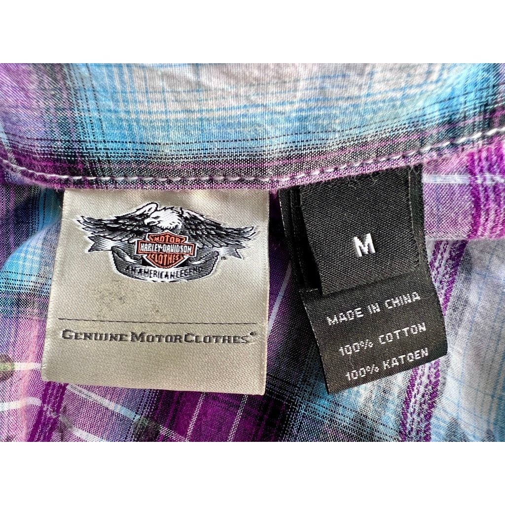Harley Davidson Women's Plaid Harley Davidson Snap Front Short Sleeve M Size M / US 6-8 / IT 42-44 - 5 Thumbnail