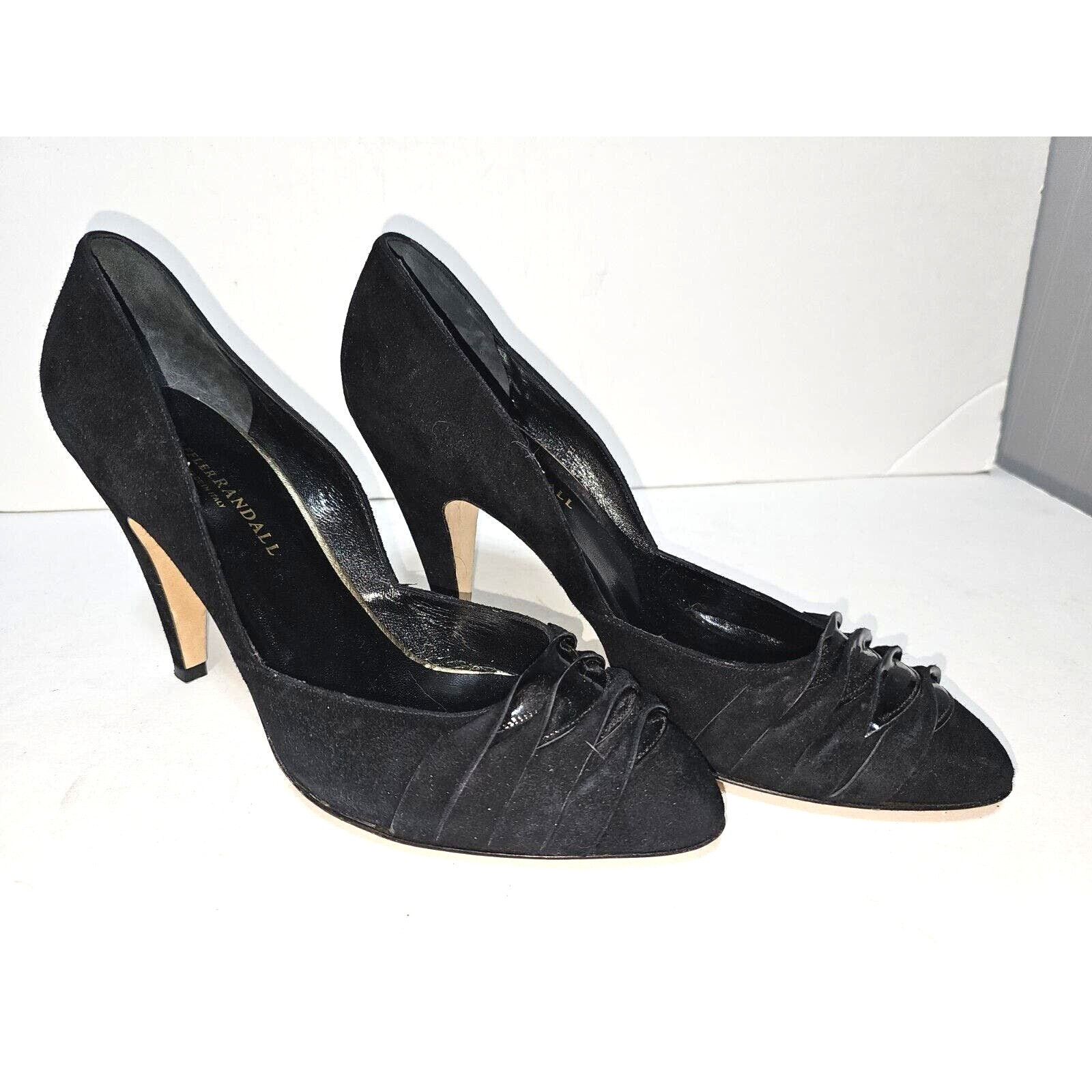 Loeffler Randall LOEFFLER RANDALL Blk Suede & Paton Leather Heels size 10 Size US 10 / IT 40 - 1 Thumbnail