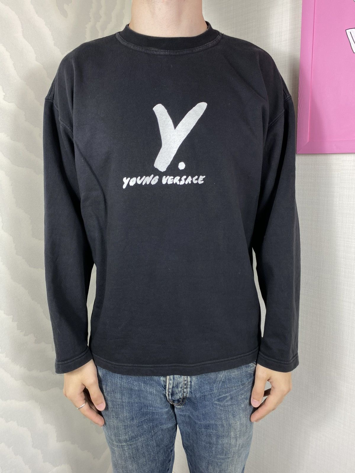 Versace × Vintage Versace Young Printed Logo Sweatshirt Size US M / EU 48-50 / 2 - 1 Thumbnail