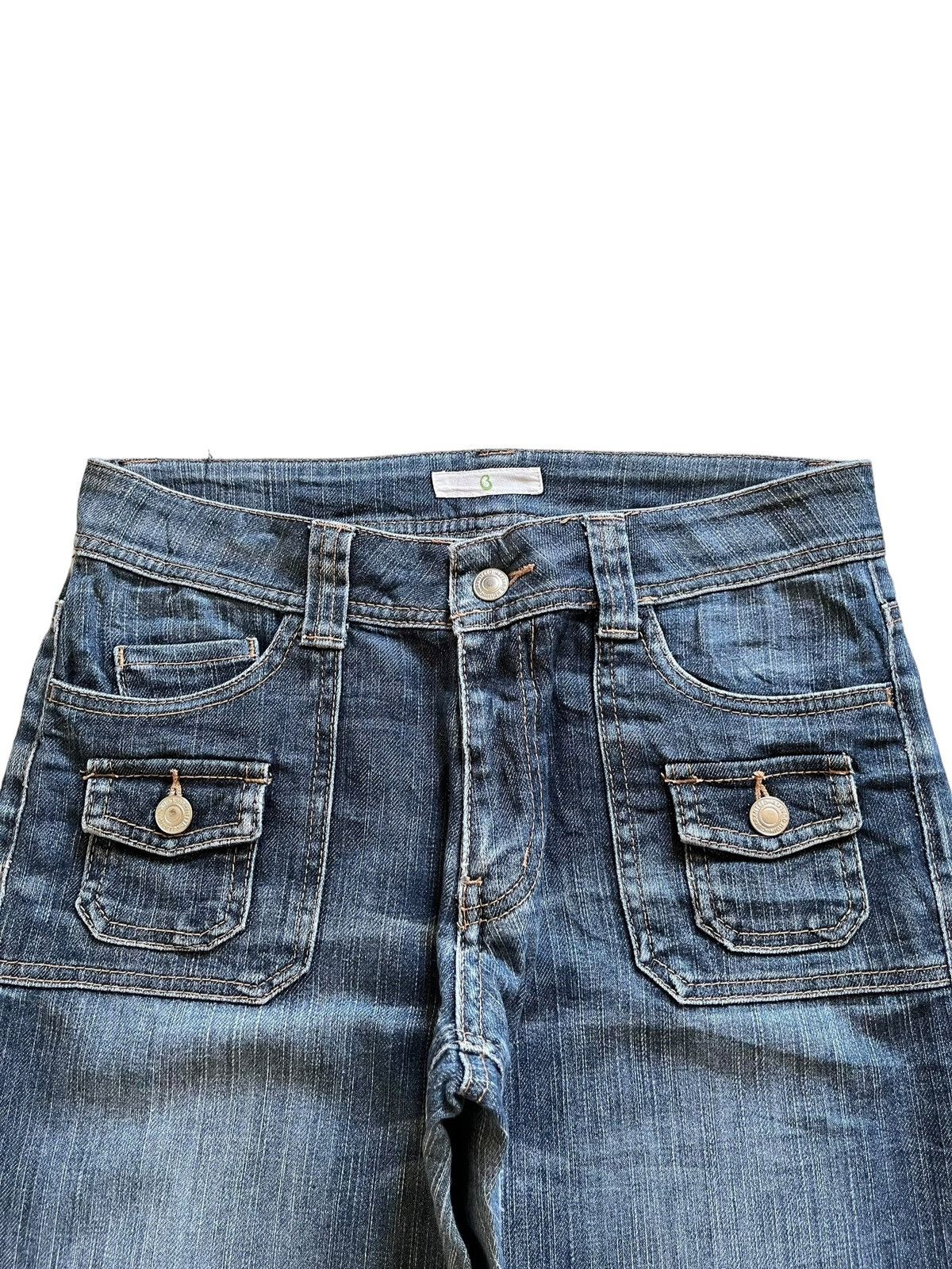 Japanese Brand Vintage Japanese Brand Blue Wash Bush Pant Flare Jeans Size 29" - 4 Thumbnail