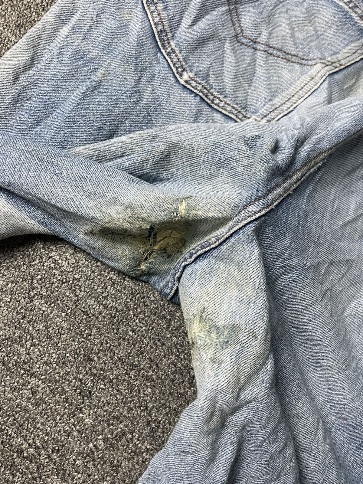 Trussardi × Vintage TRUSSARDI Men’s Tapered Distressed Denim Jeans (106) Size US 40 / EU 56 - 11 Thumbnail