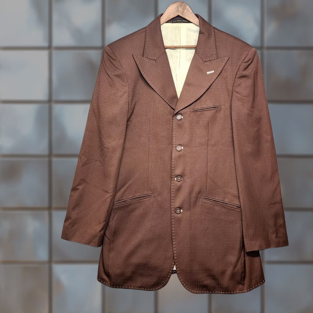 CHOCOOLATE VINTAGE J. Anthony Brown Blazer Jacket Sport Coat 42 Long Chocolate Western Blazer Men Mens Size 42R - 1 Thumbnail