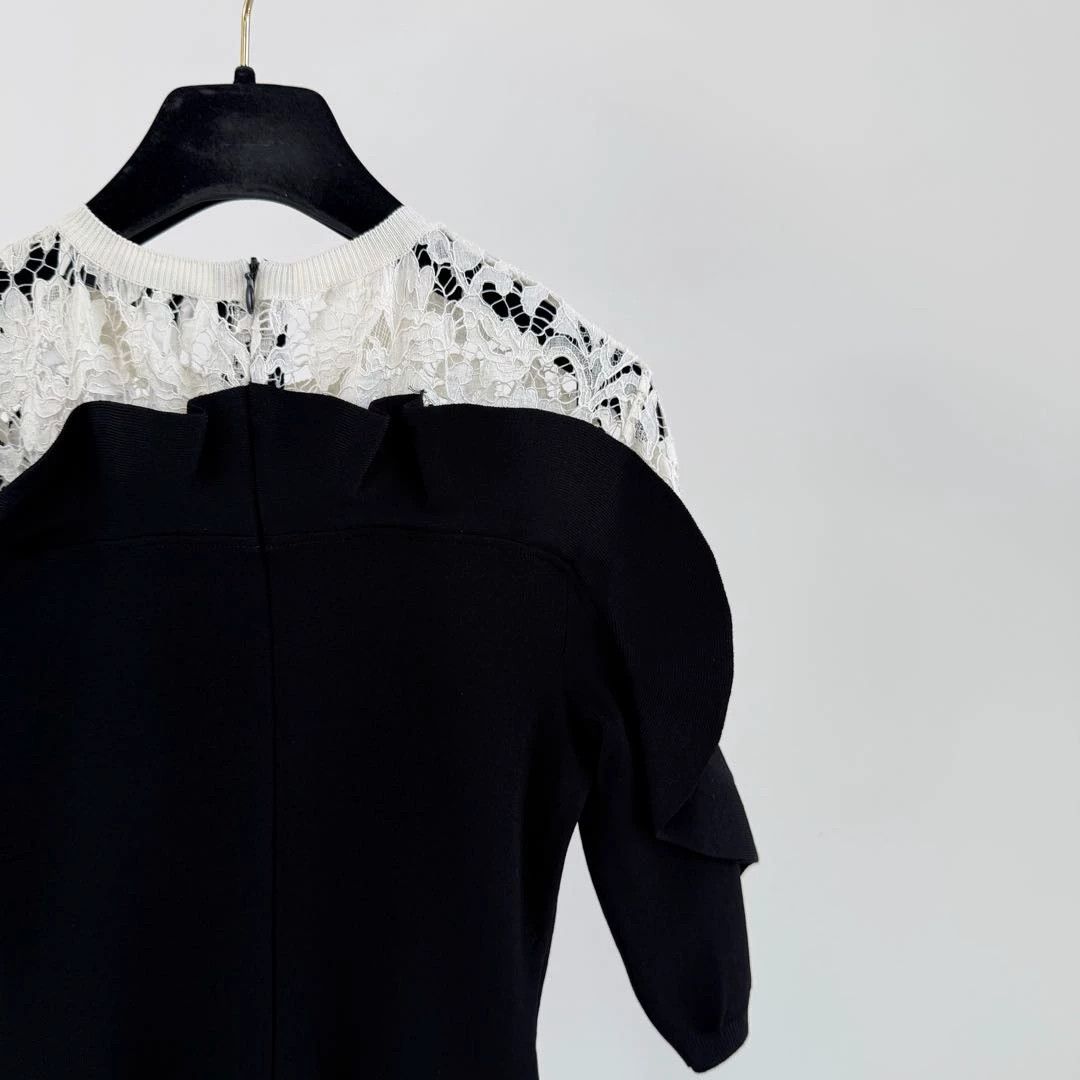 Valentino Valentino Black Lace-Paneled Women's S Dress Size S / US 4 / IT 40 - 5 Thumbnail