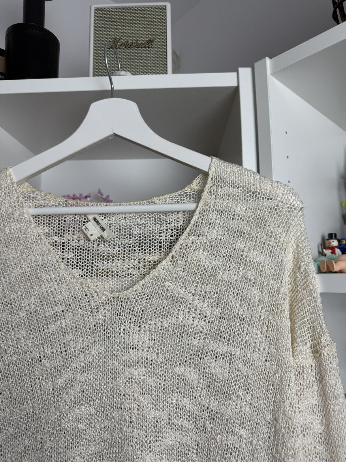 Designer × Helmut Lang Helmut lang asymmetrical crochet silk sweater S archive opium Size S / US 4 / IT 40 - 3 Thumbnail