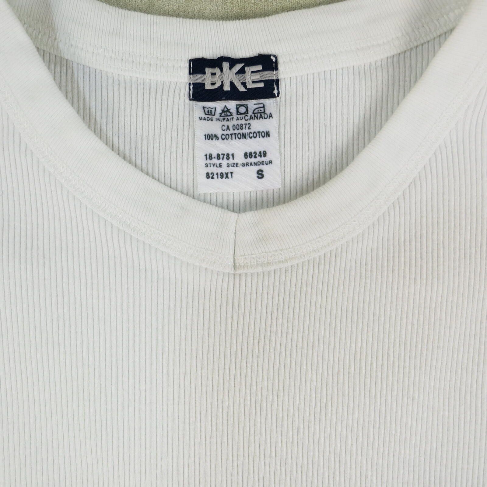 BKE BKE White Ribbed Cotton T-Shirt Size S Size US S / EU 44-46 / 1 - 2 Thumbnail