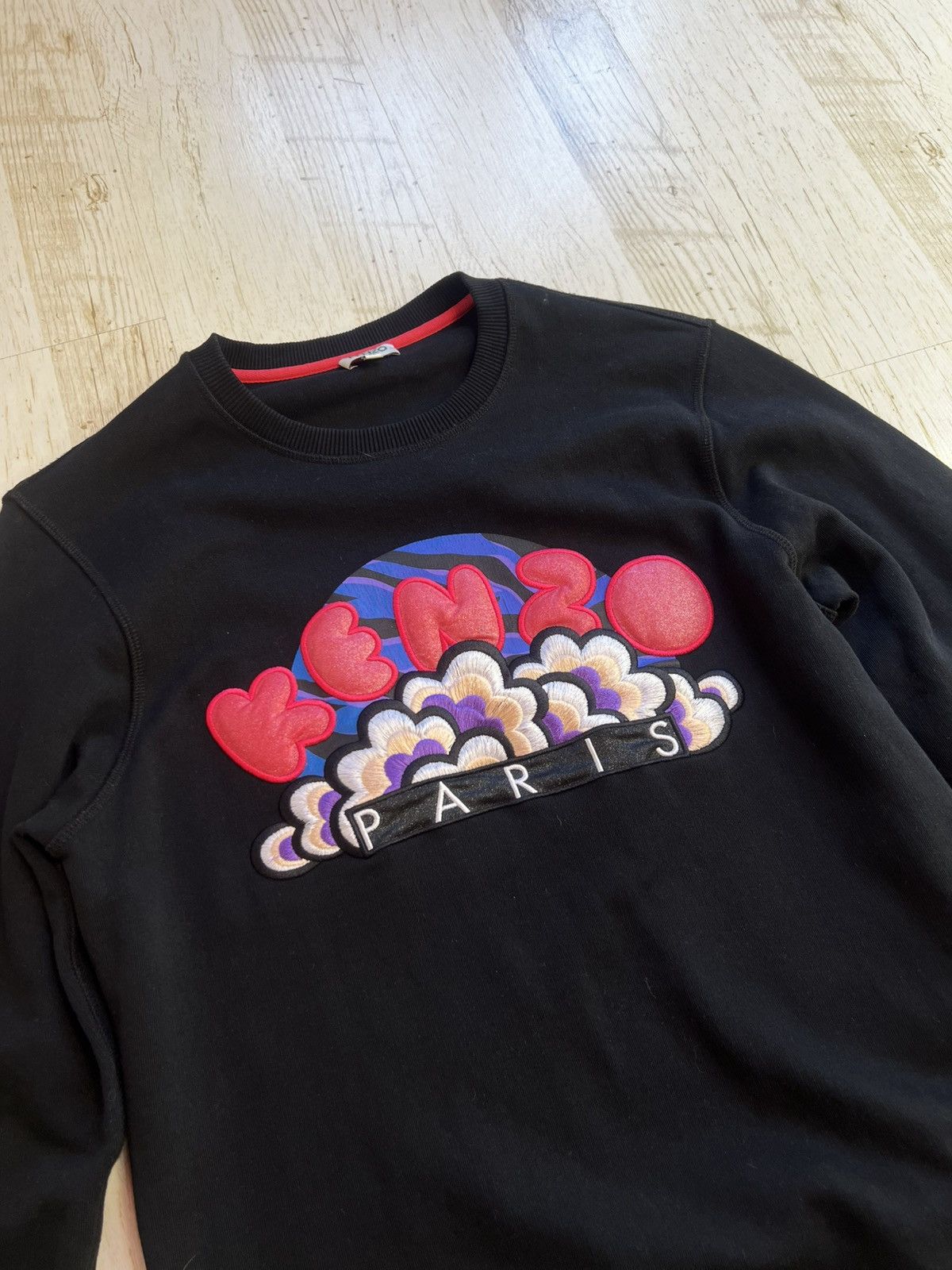 Kenzo Kenzo Paris Embroidered Logo Sweatshirt Black Size M Size US M / EU 48-50 / 2 - 5 Thumbnail