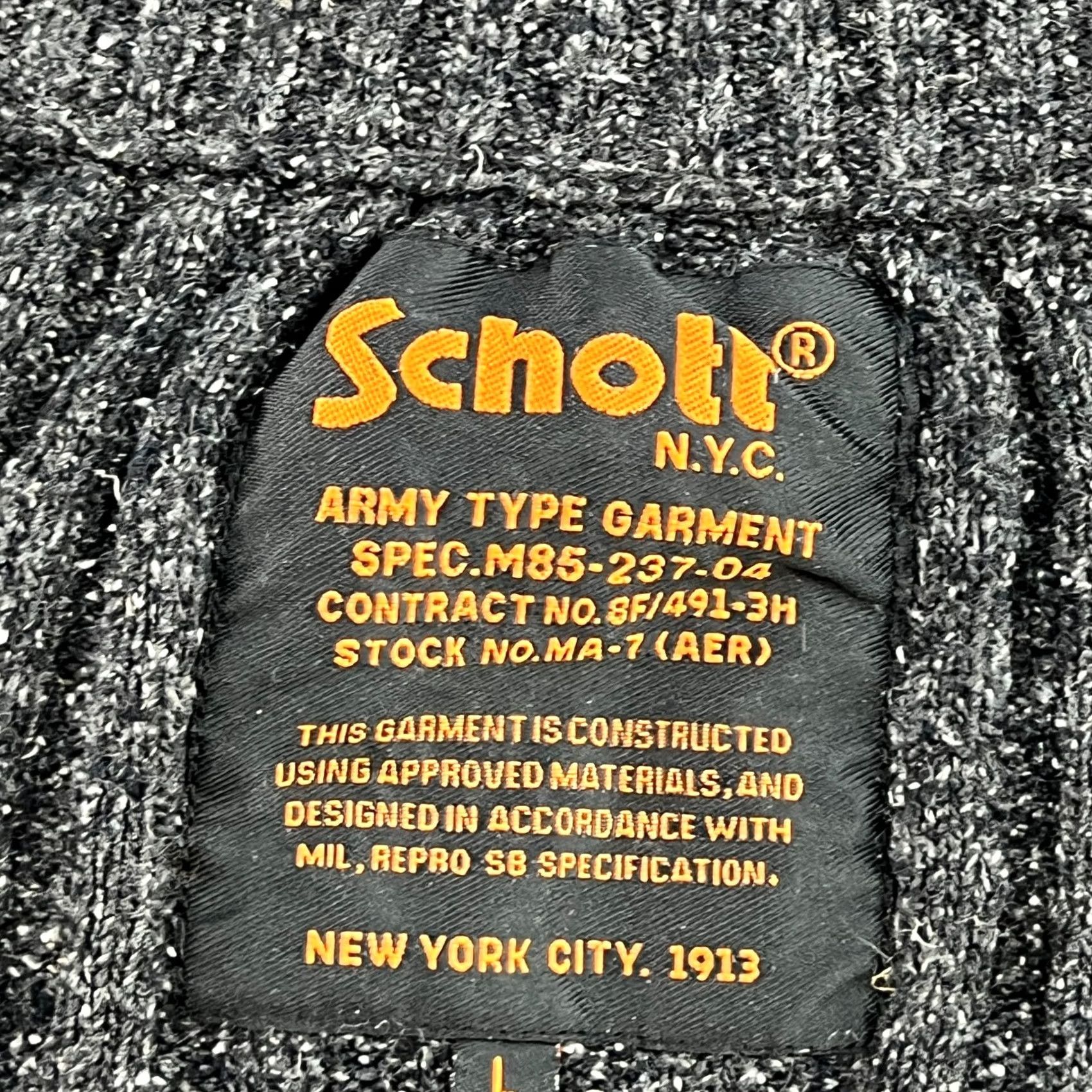Schott Schott NYC Jacket Mens Large Gray Military Full Zip Wool blend Sweater Army Shirt? Size US XL / EU 56 / 4 - 3 Thumbnail