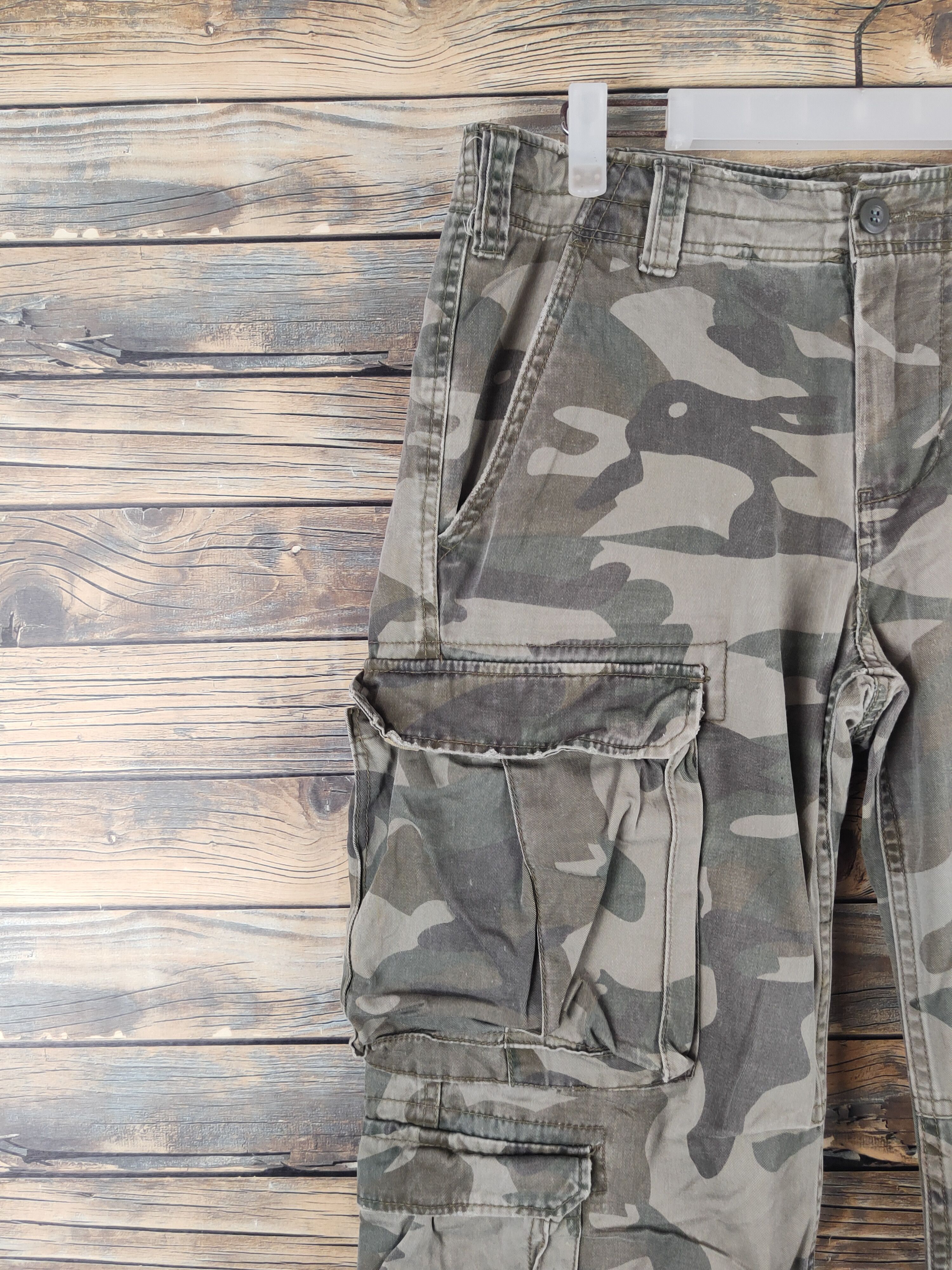 Japanese Brand DL Real Crush Camouflage Multipocket Cargo Pants #46-250T Size US 33 - 3 Thumbnail