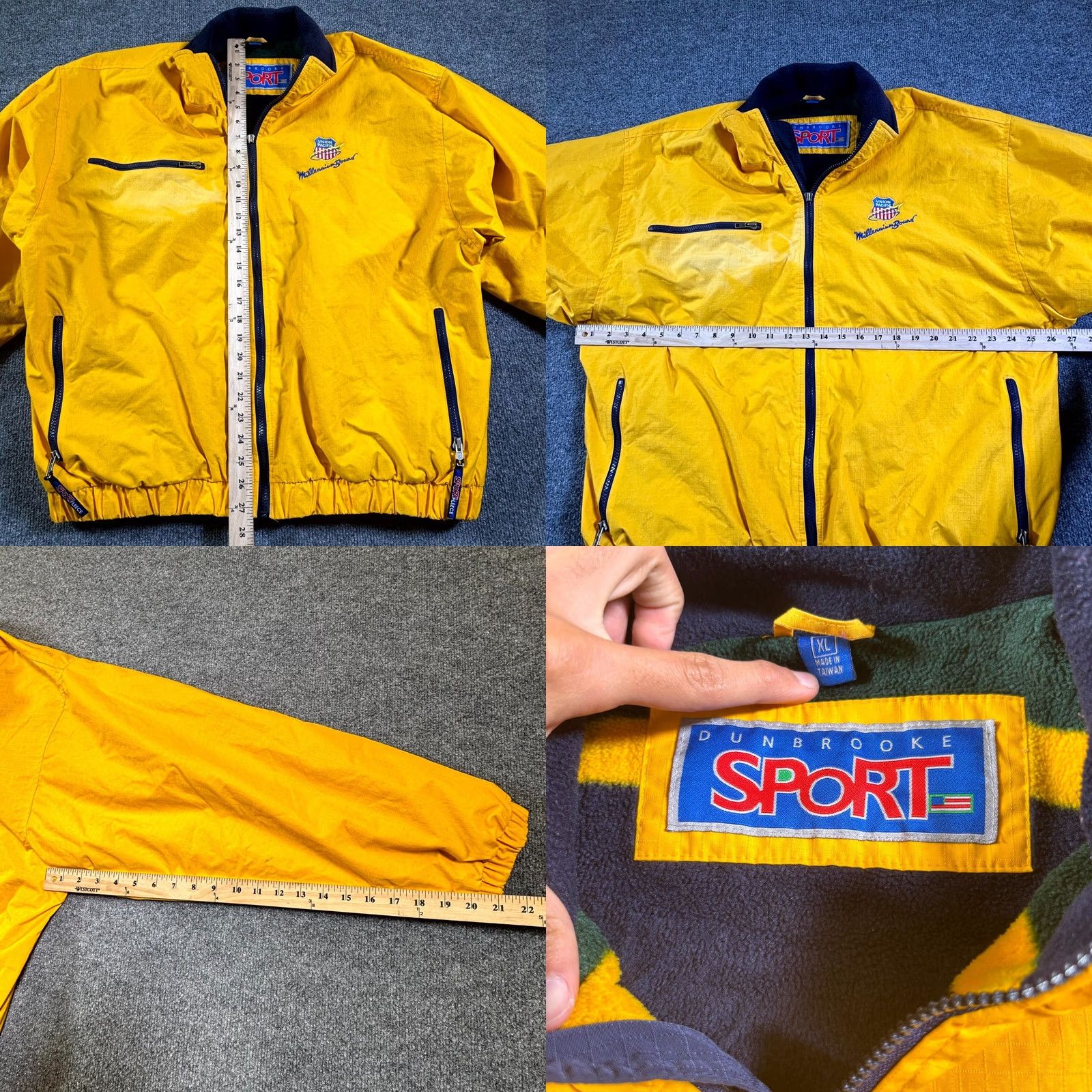 Dunbrooke VTG Dunbrooke Jacket Mens XL Yellow Union Pacific Railroad Millennium Bound 90s Retro Solid Short Zip Sun? Size US XL / EU 56 / 4 - 9 Thumbnail
