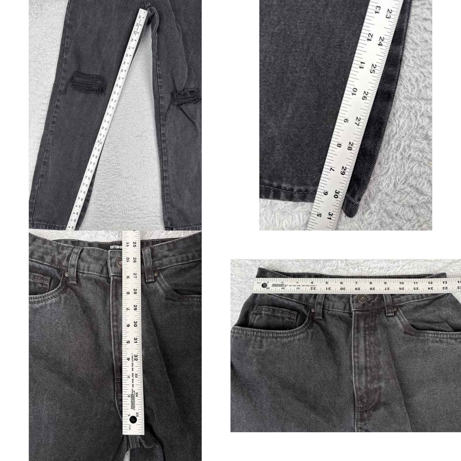 Cotton On Cotton On Jeans Size 4 Black High Rise Straight 26x31 Distressed 90s Womens Size 27" / US 4 / IT 40 - 8 Thumbnail