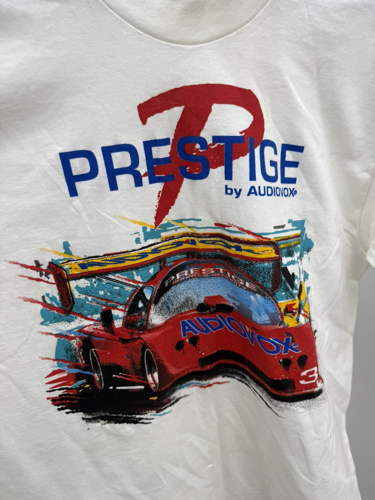 Fruit Of The Loom Vintage 90s Prestige by Audiovox Racing T-Shirt Made in USA Size US L / EU 52-54 / 3 - 2 Thumbnail