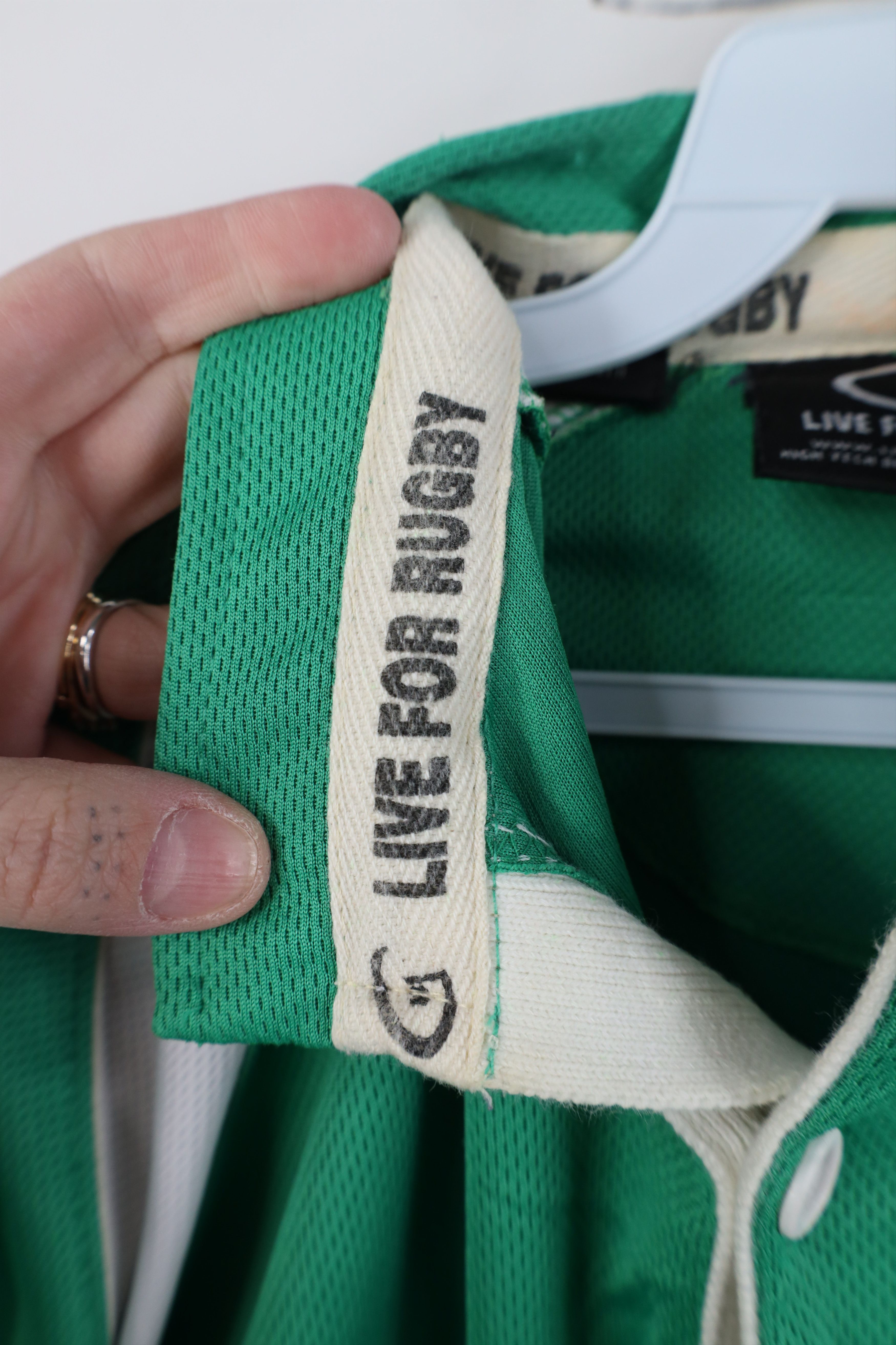 Vintage Vintage Spell Out Ireland Rugby Jersey Shirt Green Polyester Size US M / EU 48-50 / 2 - 7 Thumbnail