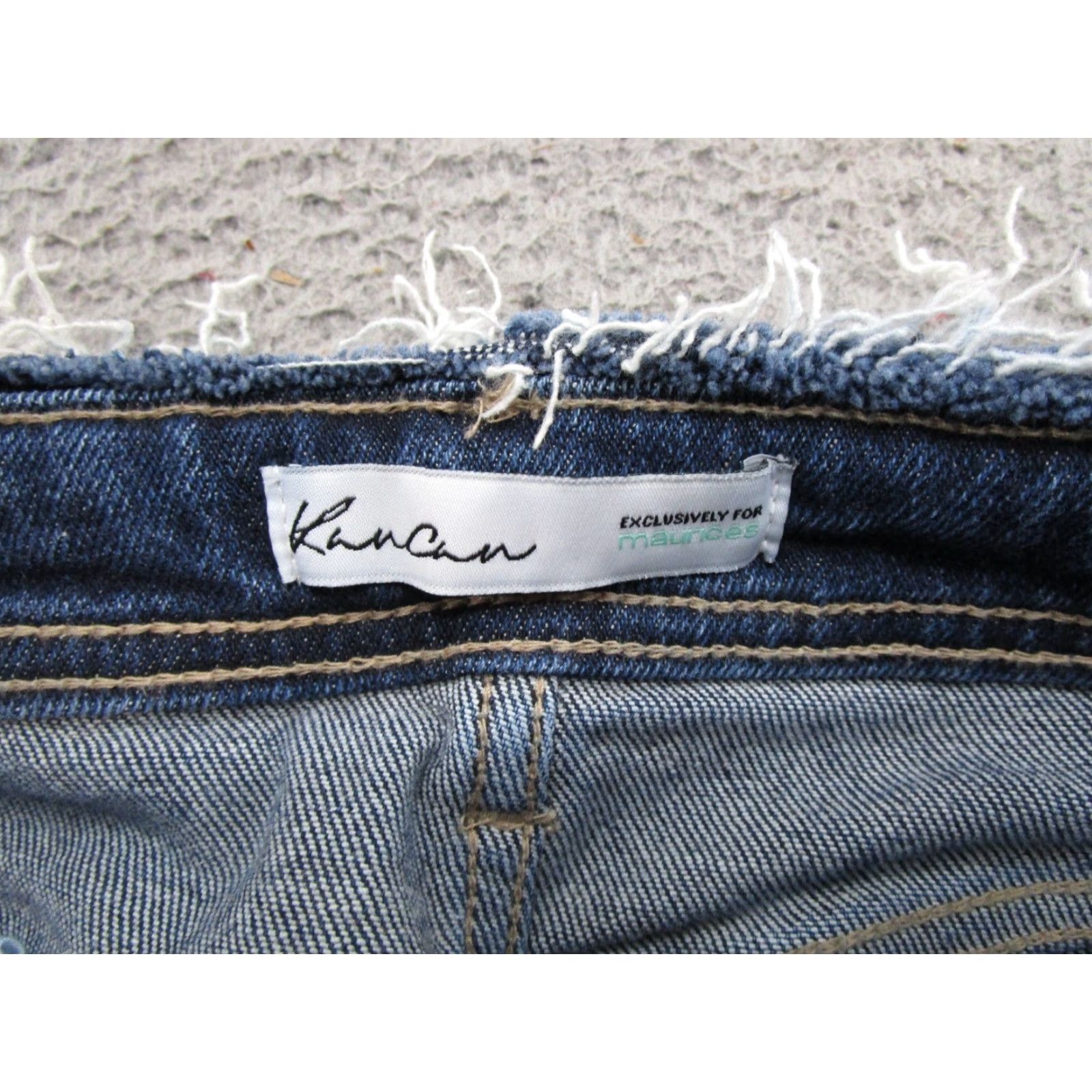 Vintage Kancan Maurices Women's Blue Distressed Denim Straight Leg Jeans Size 23 Size 40" / US 18 - 4 Thumbnail