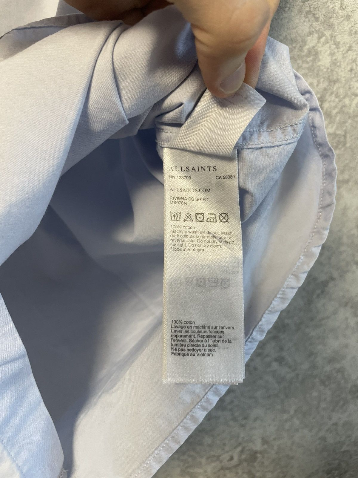 Allsaints Allsaints Blue Cotton Short Sleeve Button Up Shirt Size US M / EU 48-50 / 2 - 10 Thumbnail