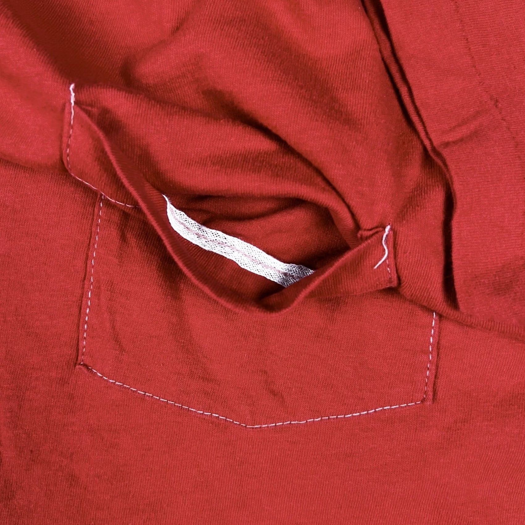Fruit Of The Loom VINTAGE Fruit Of The Loom Shirt Selvedge Pocket 90s Red 100% Cotton Large Unisex Adults Short Sleeve Crew Neck T-Shirt Mens Womens Size US L / EU 52-54 / 3 - 5 Thumbnail