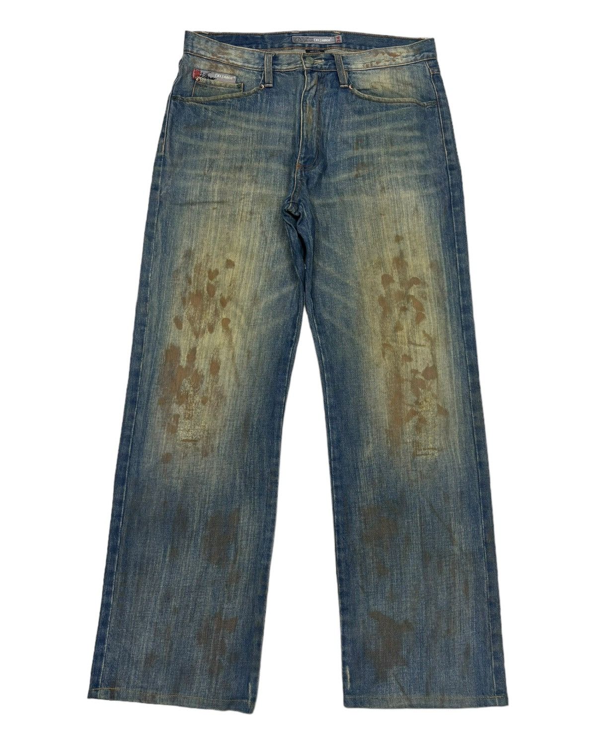 Xlarge RARE🔥X-LARGE MUD WASH ART BAGGY JEANS Size US 34 / EU 50 - 5 Thumbnail