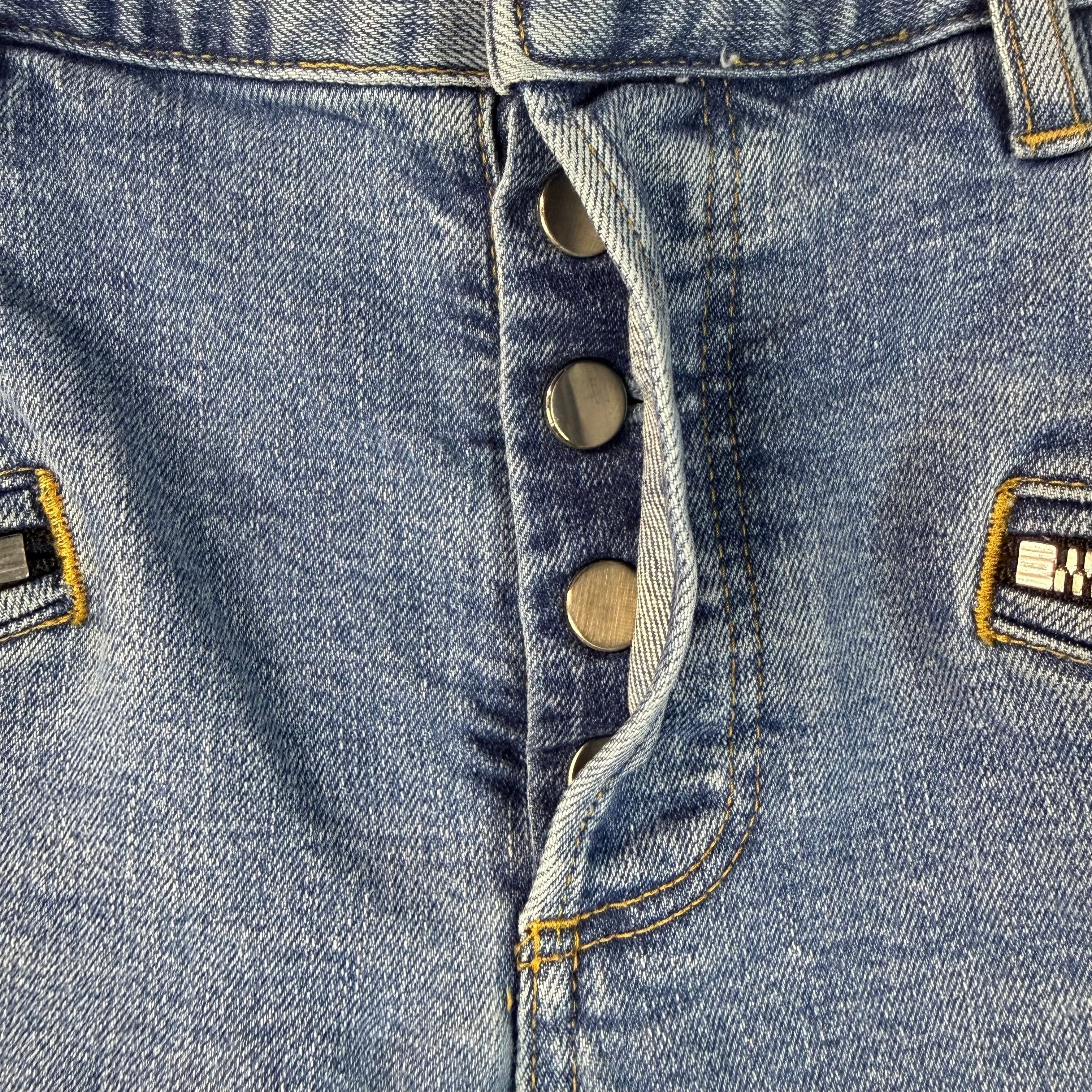 Balmain Balmain Distressed Motto Blue Jeans Size 29 Size US 29 - 4 Thumbnail