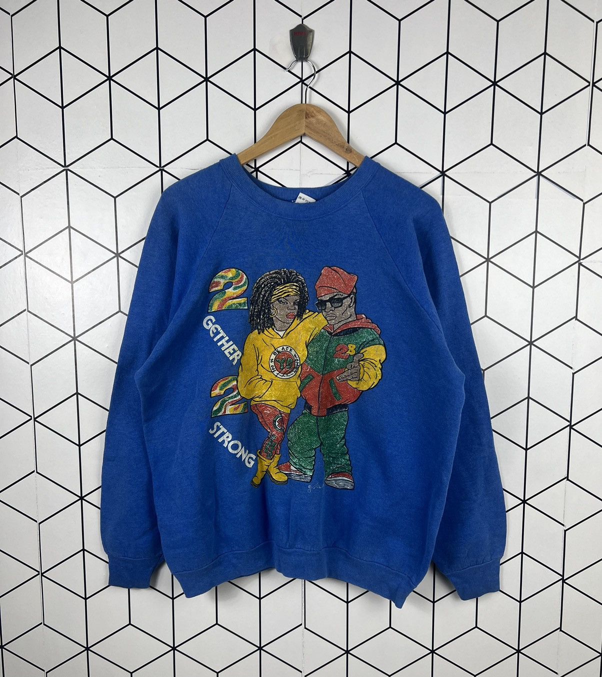 Rap Tees Vintage 1992 RAP HIP HOP 2B Gether Strong Sweatshirt Size US XL / EU 56 / 4 - 1 Thumbnail