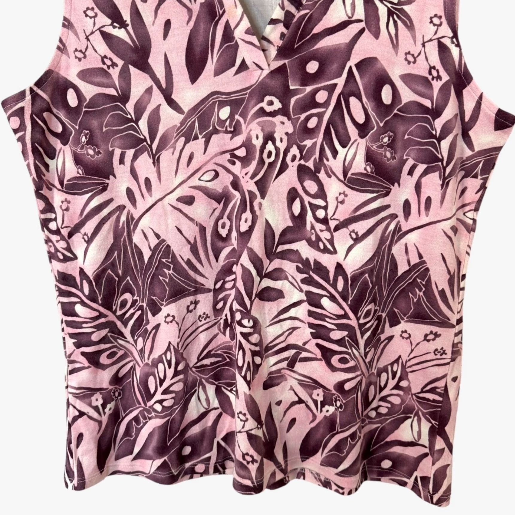 Tommy Bahama VINTAGE Tommy Bahama Women's Tank Top Sleeveless V-Neck Silk Blend Purple M Floral Tropical Hawaiian Beach Size M / US 6-8 / IT 42-44 - 6 Thumbnail