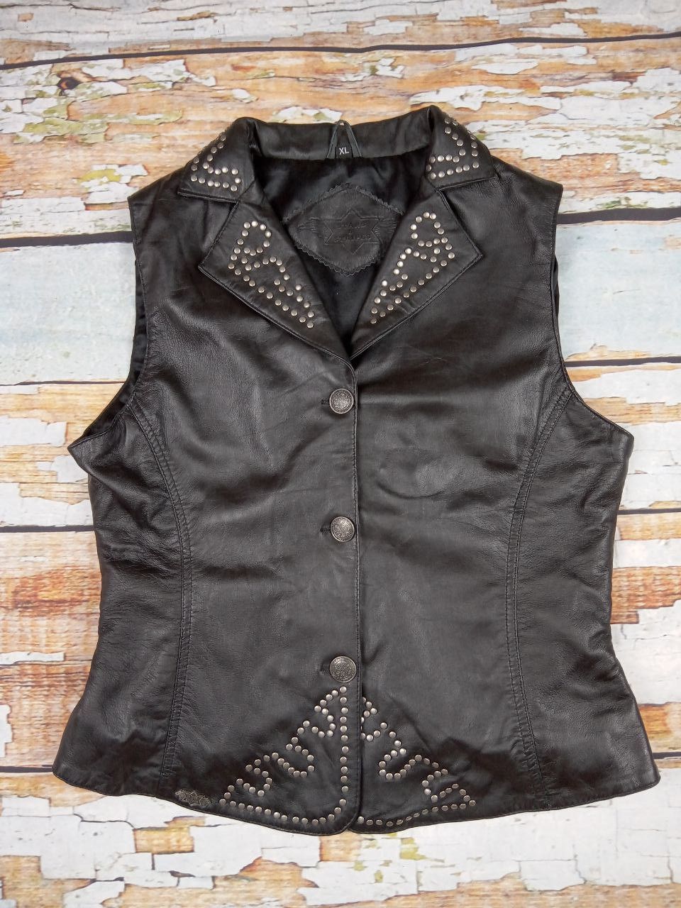 Stars & Stripes Stars & Stipes Women Leather Moto Biker Vest Size XL / US 12-14 / IT 48-50 - 1 Thumbnail