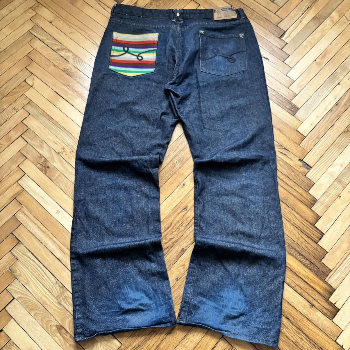 Vintage Last Drop‼️ Vintage Y2K LRG Baggy Dark Blue Denim Jeans Size US 38 / EU 54 - 2 Thumbnail