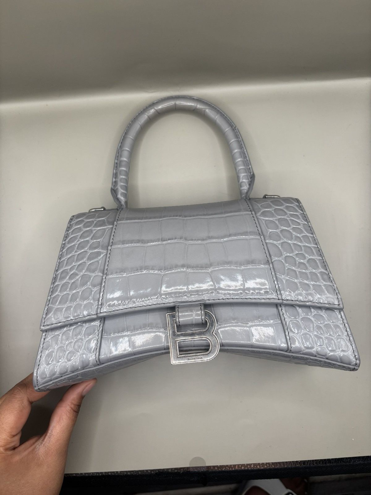 Balenciaga Balenciaga HourGlass Embossed Leather Too Handle Size ONE SIZE - 7 Thumbnail