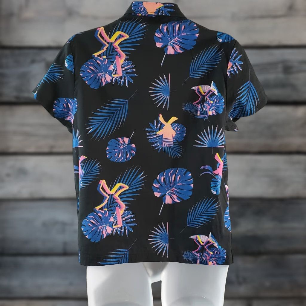 Vintage VINTAGE Dutch Bros Womens Button Front Shirt XS Black Blue Short Sleeve Size XS / US 0-2 / IT 36-38 - 1 Thumbnail