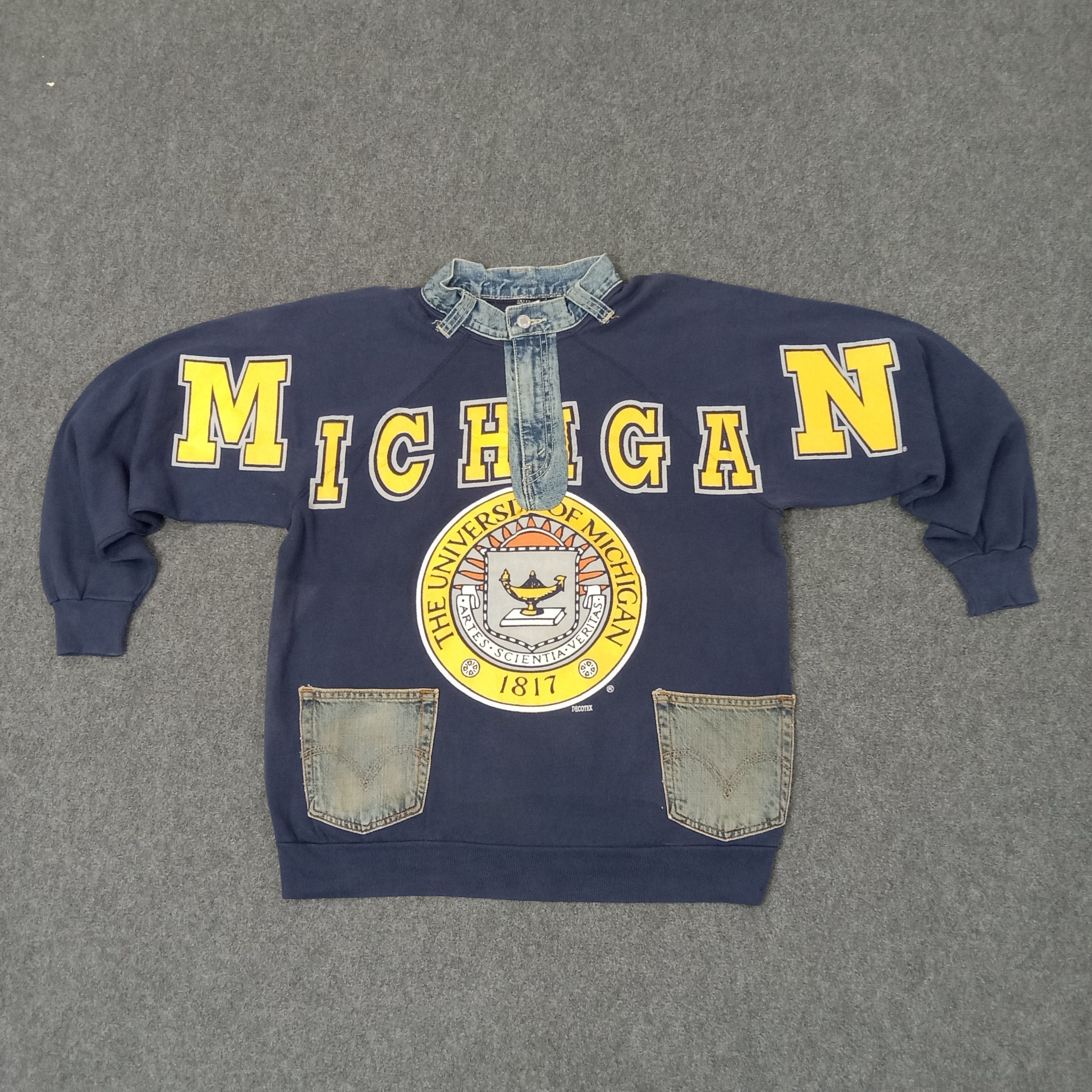 Vintage University Of Michigan American Promo Sweatshirt C245N20 Size US L / EU 52-54 / 3 - 1 Thumbnail