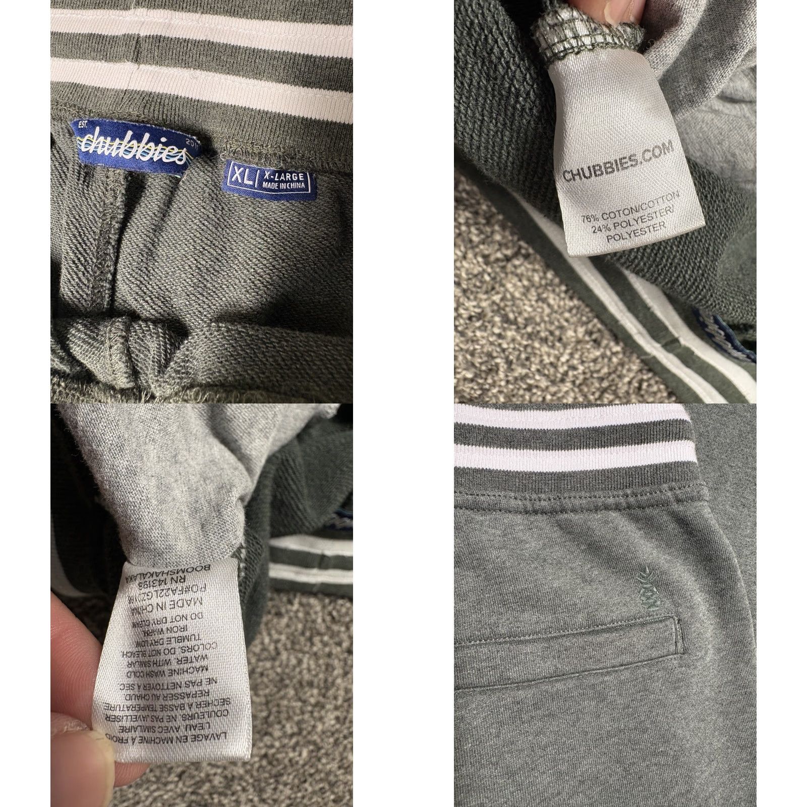 Chubbies Chubbies Jogger Sweatpants Men XL Green Waist Tapered Drawstring Pockets Regular Size US 36 / EU 52 - 8 Thumbnail