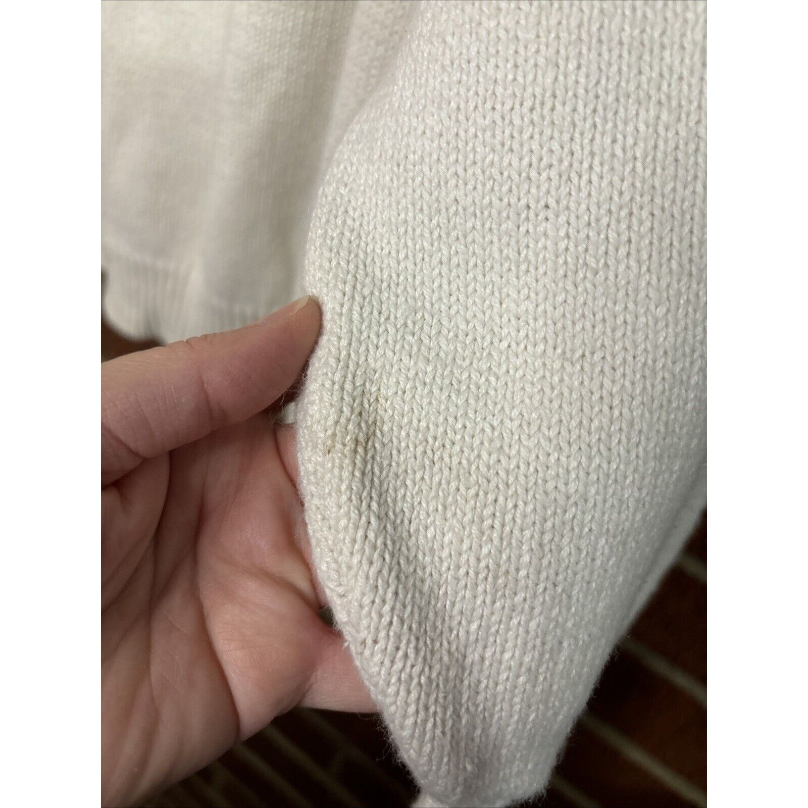 Other Vintage Margules Women’s Sweater Crochet Cream Pearl Large Size L / US 10 / IT 46 - 6 Thumbnail