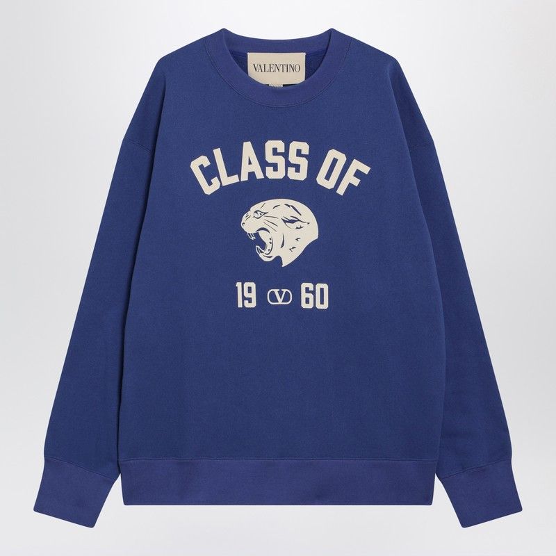Valentino Valentino Blue Sweatshirt With Panther Print Size US S / EU 44-46 / 1 - 1 Thumbnail