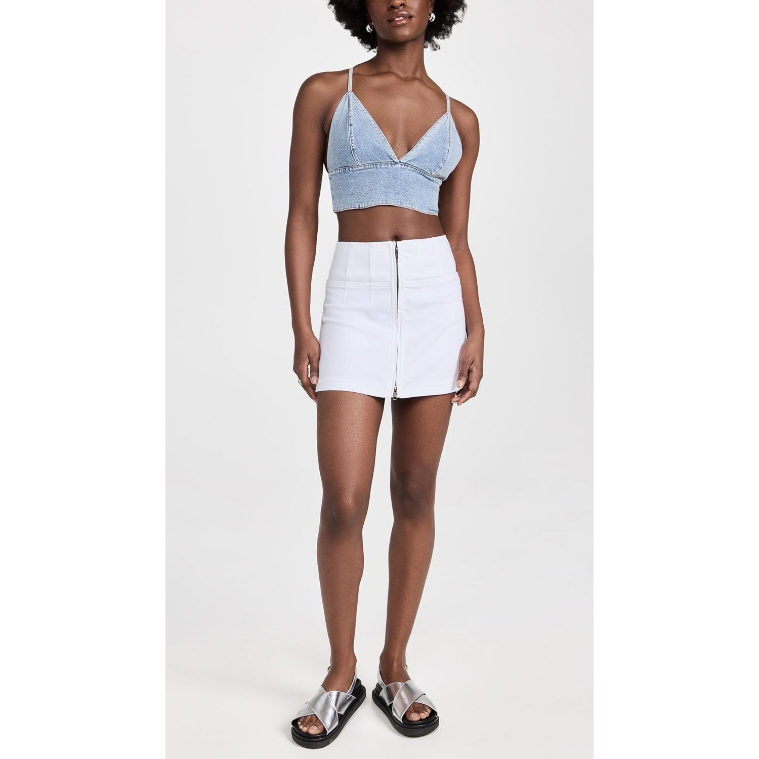 Alice + Olivia Alice + Olivia Carli Denim Bra Top Rockstar Blue jean size 2 Size XS / US 0-2 / IT 36-38 - 3 Thumbnail