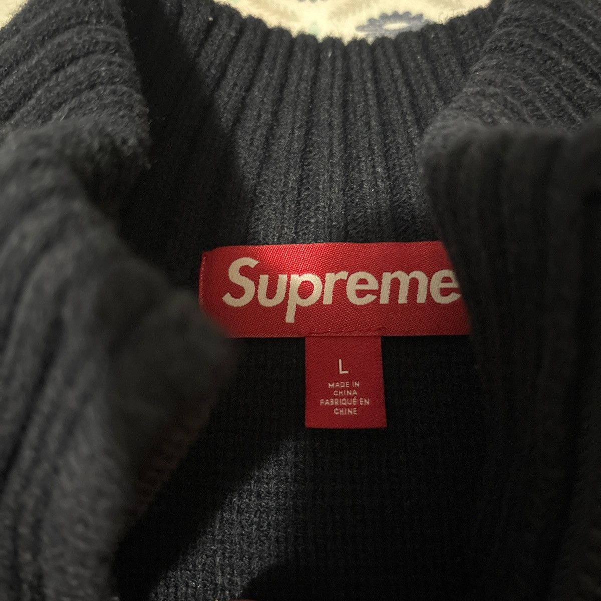 Supreme Supreme Navy Half Zip Sweater Size US L / EU 52-54 / 3 - 4 Thumbnail