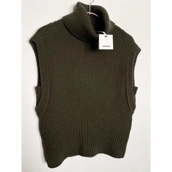 Simkhai NWT $325 Simkhai Maple Cashmere Wool Ribbed Turtleneck Allig Size XS / US 0-2 / IT 36-38 - 6 Thumbnail