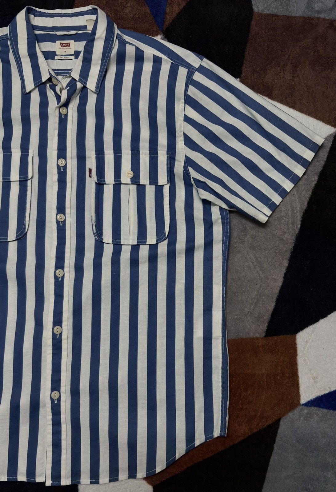 Levi's Levis Men Short Sleeve Relaxed Fit Size US M / EU 48-50 / 2 - 2 Thumbnail